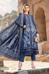 MPT-2404-B - Unstitched Printed Linen Suit Winter M.Prints - Maria B