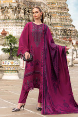 3 Piece Unstitched Embroidered Twill Linen Mprints By Maria B | MPT-2804-B