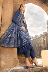 MPT-2404-B - Unstitched Printed Linen Suit Winter M.Prints - Maria B