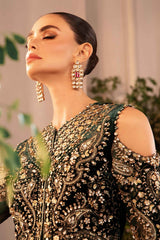 BD-2904 | 3Pc Unstitched Suit Embroidered Organza Wedding Mbroidered By Maria B