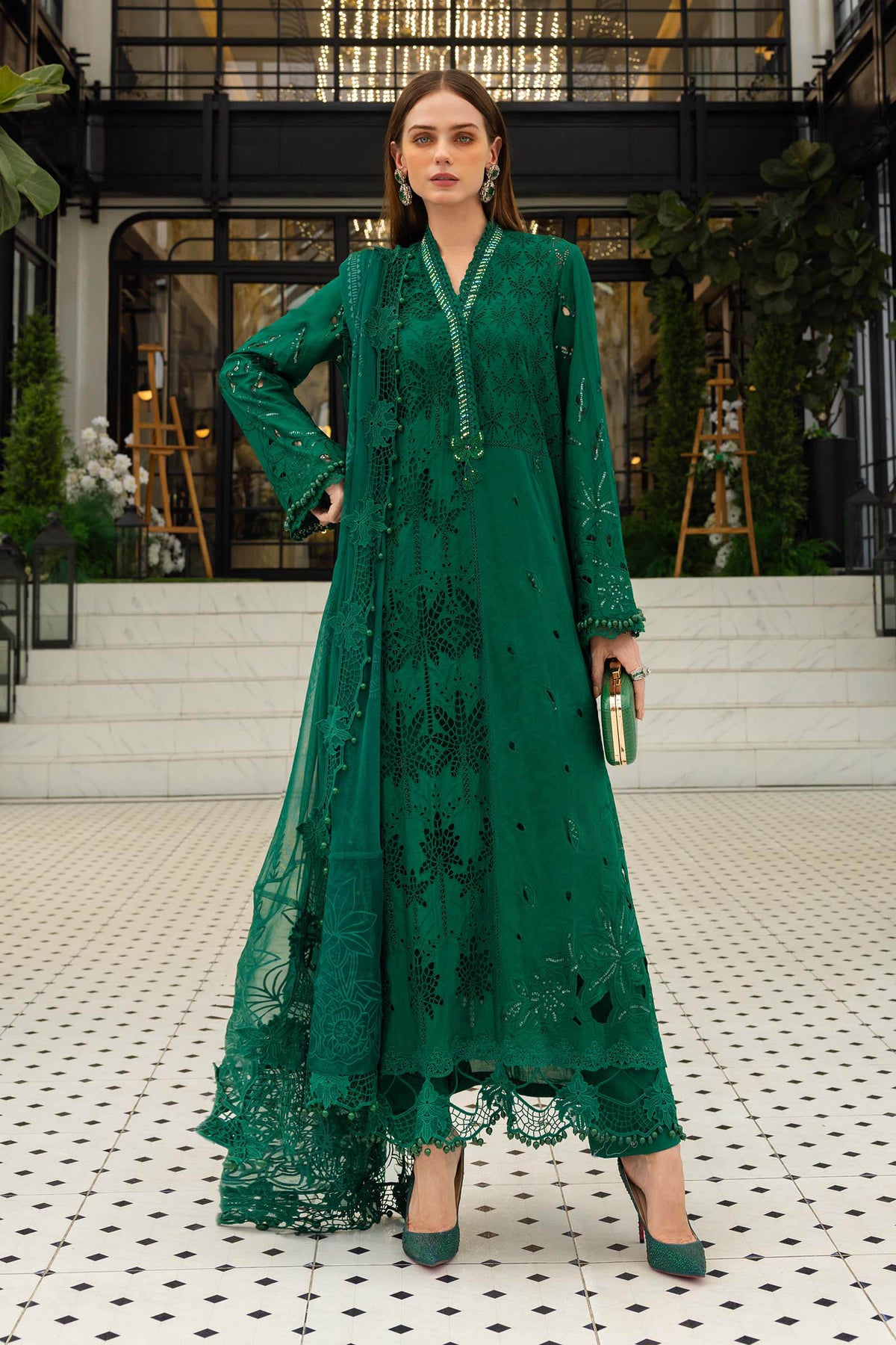 3-PC Unstitched Embroidered Jacquard Lawn By Maria B | EL-26-04