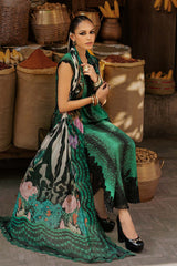 3 Piece Unstitched Embroidered Linen Suit By MARIA B