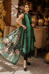 3 Piece Unstitched Embroidered Linen Suit By MARIA B