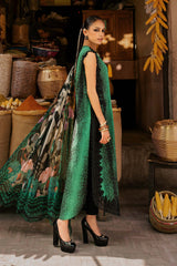 3 Piece Unstitched Embroidered Linen Suit By MARIA B
