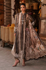 3 Piece Unstitched Embroidered Linen Suit By MARIA B
