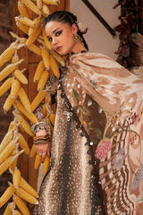 3 Piece Unstitched Embroidered Linen Suit By MARIA B