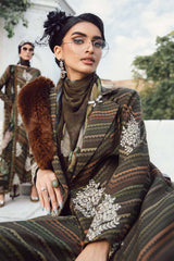 3 Piece Unstitched Embroidered Linen Suit By Maria B | MPT-2705-B