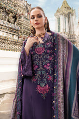 3-PC Unstitched Embroidered Twill Linen Mprints By Maria B | MPT-2805-B