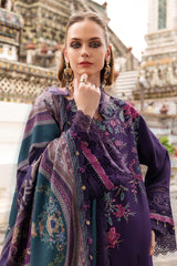 3-PC Unstitched Embroidered Twill Linen Mprints By Maria B | MPT-2805-B