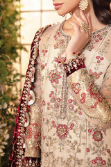 BD-2905 | 3Pc Unstitched Suit Embroidered Organza Wedding Mbroidered By Maria B