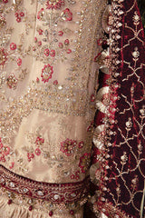 BD-2905 | 3Pc Unstitched Suit Embroidered Organza Wedding Mbroidered By Maria B
