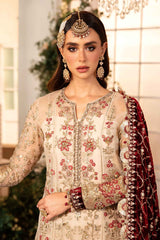 BD-2905 | 3Pc Unstitched Suit Embroidered Organza Wedding Mbroidered By Maria B