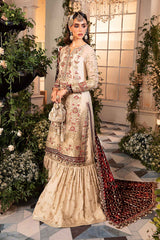 BD-2905 | 3Pc Unstitched Suit Embroidered Organza Wedding Mbroidered By Maria B