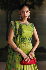 3 Piece Unstitched Embroidered Raw Silk Suit By MARIA B