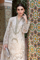 3 Piece Unstitched Embroidered Dobby Lawn Suit By Maria B D-2506-A