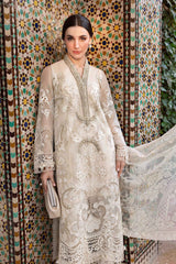 3 Piece Unstitched Embroidered Dobby Lawn Suit By Maria B D-2506-A