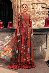 3 Piece Unstitched Embroidered Cambric Suit By MARIA B