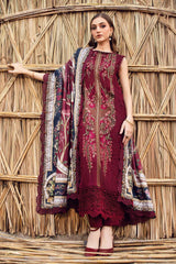 MPT-2406-B - Unstitched Printed Linen Suit Winter M.Prints - Maria B