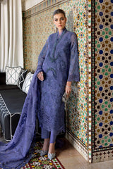 3 Piece Unstitched Embroidered Dobby Lawn Suit By Maria B D-2506-B