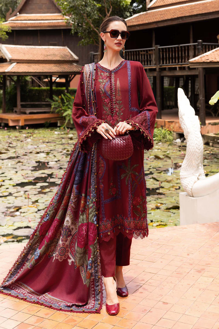 3 Piece Unstitched Embroidered Twill Linen Mprints By Maria B | MPT-2807-A
