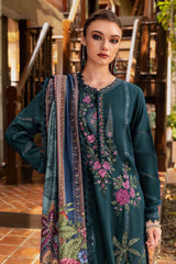 3-PC Unstitched Embroidered Twill Linen Mprints By Maria B | MPT-2807-B