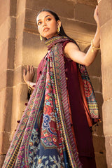 MPT-2407-B - Unstitched Printed Linen Suit Winter M.Prints - Maria B