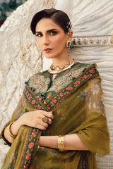 3 Piece Unstitched Embroidered Linen Suit By Maria B | MPT-2707-B