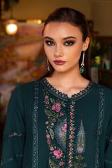 3-PC Unstitched Embroidered Twill Linen Mprints By Maria B | MPT-2807-B