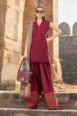 MPT-2407-B - Unstitched Printed Linen Suit Winter M.Prints - Maria B