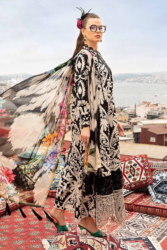 MPT-2408-A | 3Pc Unstitched Suit Printed Cambric Fall Edit 24 By Maria B