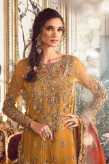 BD-2707 | Mustard Unstitched EMBROIDERED By Maria B