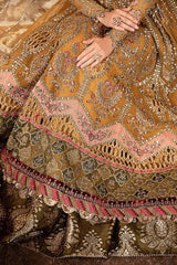 BD-2907 | 3Pc Unstitched Suit Embroidered Organza Wedding Mbroidered By Maria B