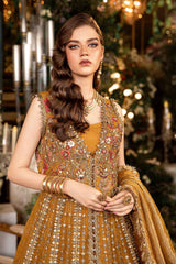 BD-2907 | 3Pc Unstitched Suit Embroidered Organza Wedding Mbroidered By Maria B