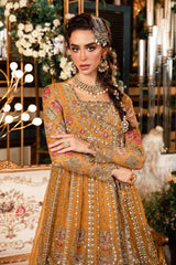 BD-2907 | 3Pc Unstitched Suit Embroidered Organza Wedding Mbroidered By Maria B