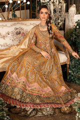 BD-2907 | 3Pc Unstitched Suit Embroidered Organza Wedding Mbroidered By Maria B