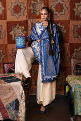 3 Piece Unstitched Embroidered Irish Linen Suit By MARIA B