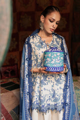 3 Piece Unstitched Embroidered Irish Linen Suit By MARIA B