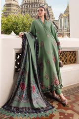 3-PC Unstitched Embroidered Twill Linen Mprints By Maria B | MPT-2808-A