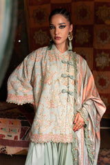 3 Piece Unstitched Embroidered Irish Linen Suit By MARIA B