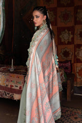 3 Piece Unstitched Embroidered Irish Linen Suit By MARIA B