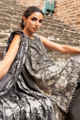 MPT-2408-B - Unstitched Printed Linen Suit Winter M.Prints - Maria B