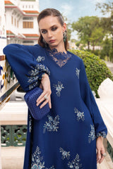 3-PC Unstitched Embroidered Twill Linen Mprints By Maria B | MPT-2808-B
