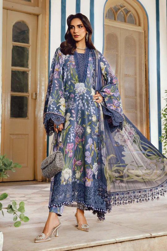 3 Piece Unstitched Embroidered Linen Suit By Maria B | MPT-2708-B