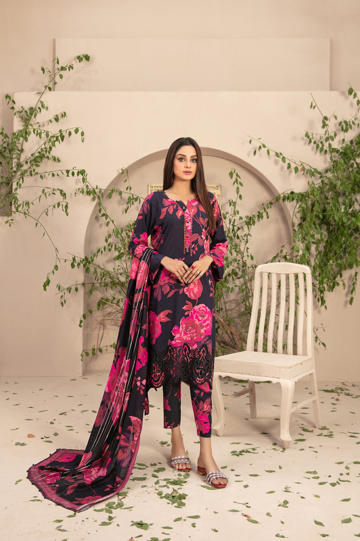 D-9717 | 3Pc Unstitched Suit Winter Collection ELEA By Tawakkal Fabrics