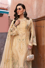 3 Piece Unstitched Embroidered Dobby Lawn Suit By Maria B D-2509-A