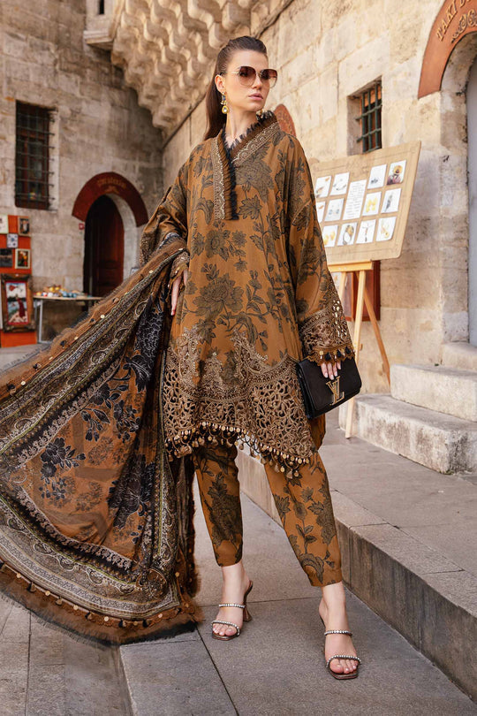 MPT-2409-A | 3Pc Unstitched Suit Printed Cambric Fall Edit 24 By Maria B