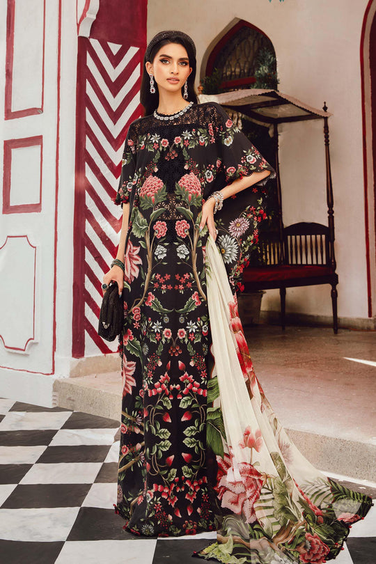 3 Piece Unstitched Embroidered Linen Suit By Maria B | MPT-2709-B