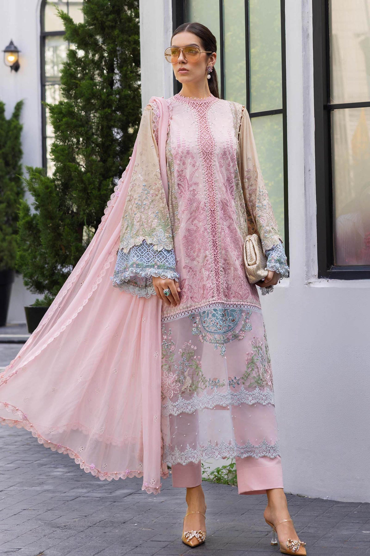 3-PC Unstitched Embroidered Jacquard Lawn By Maria B | EL-26-09