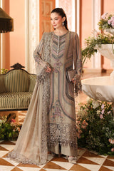 3 Piece Unstitched Embroidered Chiffon Suit By Maria B