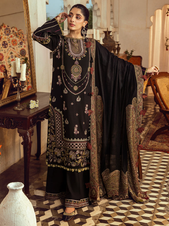 AAKS | 3 Pc Unstitched Suit Kashmiri Hand Wooven Embroidered Shawl Collection Bayaan By Cinq